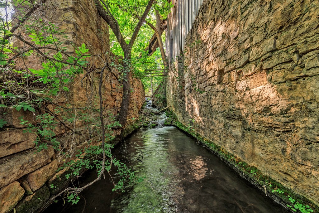 Spring-fed creek along the mill