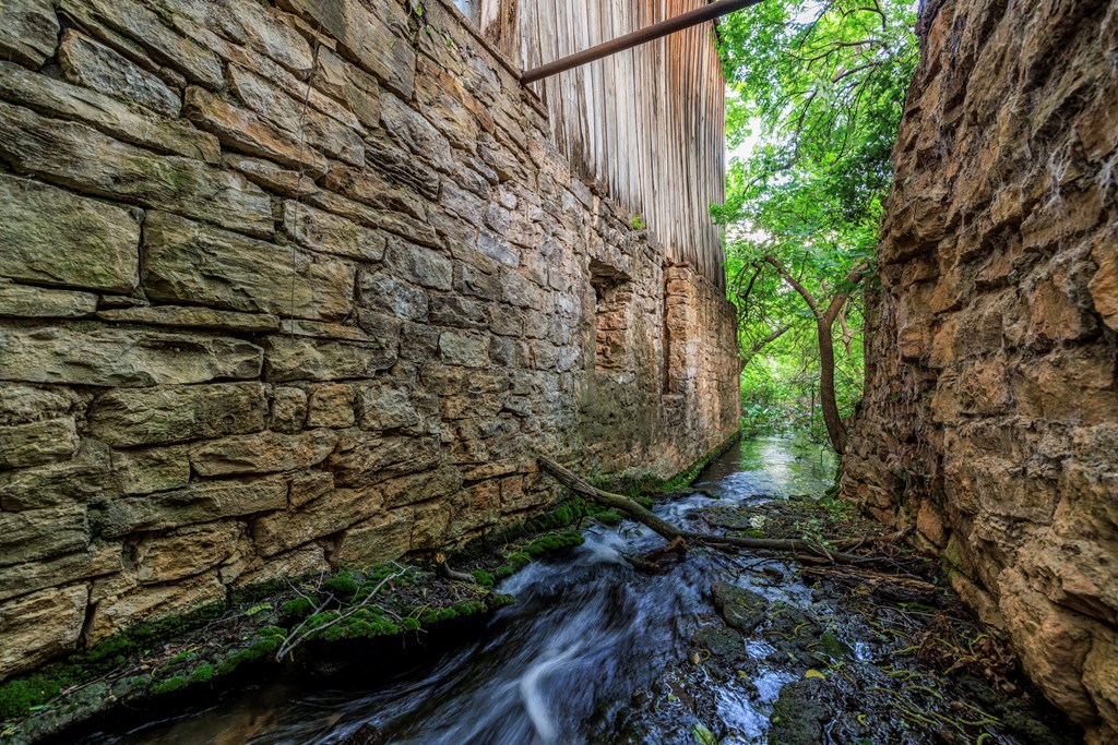 Spring-fed creek along the mill