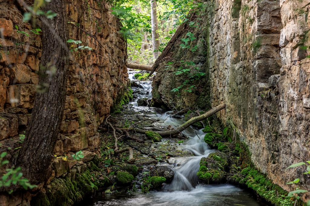 Spring-fed creek along the mill